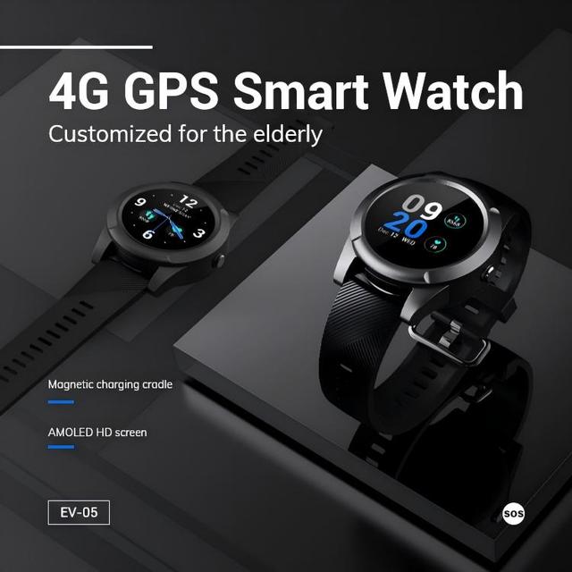 Elderly Fall Detection Watch SOS Alert Telecare Help Smart Watch with Heart Rate Geo Fence Heart Rate GPS Tracking Bracelet