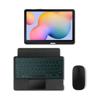 RUIDIAN casing Tablet nirkabel, penutup kulit PU Keyboard nirkabel 10.4 inci untuk Samsung Galaxy Tab S6 Plus