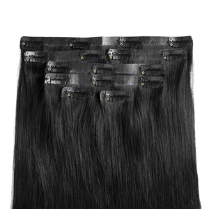 Extensiones de Cabello Humano Remy 100% Vietnamita al por Mayor de Marca Privada, Invisibles, con Empaque Personalizado, Doble Trama y Clips de Acero Inoxidable - Product Image 1