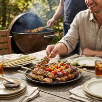 Brochettes jetables en bambou Teppo, produit en bambou naturel, écologique pour les outils de cuisine en plein air, fête, vente en gros directe d'usine