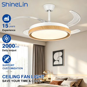 Ventilador de Teto <span class=keywords><strong>LED</strong></span> Retrátil de 42 Polegadas com Controle Remoto Inteligente 3CCT, Preço de Fábrica - Product Image 1
