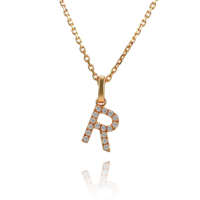 Pendentif personnalisé multi-lettres en or massif 18 carats avec diamant de laboratoire, idéal pour homme et femme, cadeau de fête
