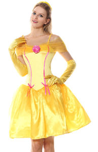 Halloween <span class=keywords><strong>Fairy</strong></span> <span class=keywords><strong>Tail</strong></span> <span class=keywords><strong>Cosplay</strong></span> Costume Costume Princesse Jaune pour Femme DISP-007 - Product Image 5