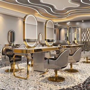 Espejo de Peluquería de Estilo Europeo con Luces LED, Espejos Elegantes para Salón de Belleza con Almacenamiento, de Alta Calidad y Más Vendidos - Product Image 4