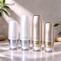 Flacon Pompe Airless Double Couche à Vide (15ml/30ml/50ml) pour Émulsion, Format Voyage, avec Bouchon à Vis, Portable