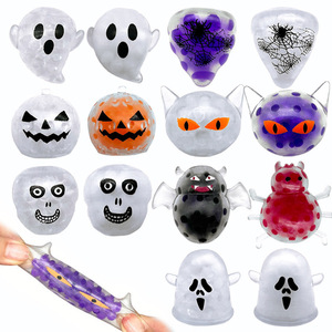 Nouveauté 2026 Jouet de décompression créatif à presser en caoutchouc, avec mini-billes, type bulle, motif Lala Ghost Pumpkin Halloween - Product Image 2