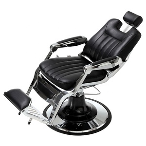 Sillón de Barbería Retro de Lujo, Hidráulico, Reclinable, con Masaje, Tapizado en Cuero PU, para Escuelas y Barberías - Product Image 5