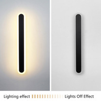 Applique murale LED longue en fer de style nordique minimaliste pour chambre à coucher, décoration intérieure, moderne, simple, blanc chaud, CRI 80, culot E26/B22, alimentation CA