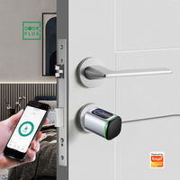 Serrure de porte électronique Doorplus avec cylindre de sécurité, bouton, carte-clé, code numérique et empreinte digitale