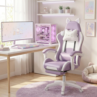 Chaise de jeu pour étudiants au prix d'usine, accoudoirs réglables, mousse haute densité, cuir, coussin de nuque personnalisé, chaise PC réglable en hauteur