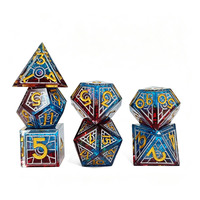 Prix de gros : Ensemble de dés polyédriques en résine, 7 pièces, style vitrail gothique, avec chiffres dorés, pour jeux de rôle DND RPG TTRPG