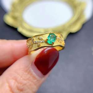 Gran oferta, bomba <span class=keywords><strong>de</strong></span> <span class=keywords><strong>baño</strong></span> <span class=keywords><strong>de</strong></span> Esmeralda Natural <span class=keywords><strong>de</strong></span> Plata <span class=keywords><strong>de</strong></span> Ley 925 sin deslustre con anillos chapados en oro <span class=keywords><strong>de</strong></span> 4mm * 6mm18k - Product Image 2