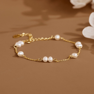 Dainty bracciale con perle in acciaio inossidabile placcato oro 18 carati Femme Ladies <span class=keywords><strong>damigella</strong></span> d'onore braccialetti con perline da sposa da donna - Product Image 6