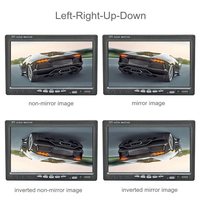Vehículo 7 pulgadas TFT LCD 1024x600 AHD Monitor retrovisor Monitor compatible con 2 canales 1080P AHD Cámara 4PIN/RCA entrada de vídeo para camión