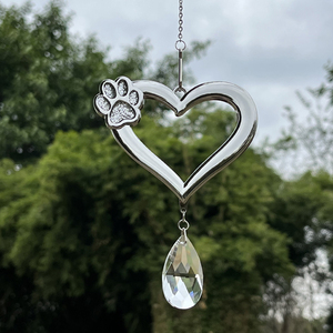 Attrape-soleils commémoratifs pour chiens et chats Cadeaux commémoratifs pour animaux de compagnie Sympathie <span class=keywords><strong>Pont</strong></span> <span class=keywords><strong>arc</strong></span>-<span class=keywords><strong>en</strong></span>-<span class=keywords><strong>ciel</strong></span> <span class=keywords><strong>Coeur</strong></span> avec empreinte de patte et attrape-soleils <span class=keywords><strong>en</strong></span> cristal - Product Image 2