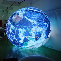 Globe Terrestre Gonflable LED de 2 Mètres, Ballon Terrestre Gonflable, Ballon Publicitaire en Forme de Terre pour la Publicité