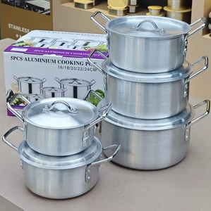 Juego de 5 Ollas de Aluminio de 16/18/20/22/24 cm a Precio Económico, Olla de Cocción Rápida para Comercio General - Product Image 2