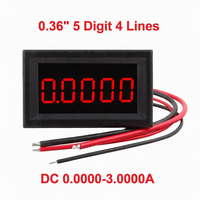 0.36" DC 0-3.0000A Amperemeter Digital LED Mini 5-Digit Empat-Kawat dengan Tegangan Suplai 3.5-30V Bahan ABS