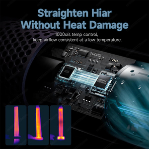 Lisseur de cheveux professionnel 3 en 1 à air chaud, peigne, plaques en céramique PTC, écran LCD, 1500W, ions négatifs, traitement lissant humide/sec - Product Image 2