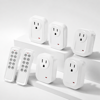 Kit interrupteur-lumière à télécommande pour prises murales intérieures, norme américaine, avec 5 prises et 2 télécommandes