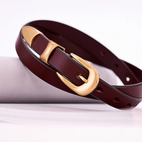 Nouveau produit 2026 Ceinture pour femme en cuir pleine fleur de vachette italienne, mode et décontractée, avec boucle ardillon