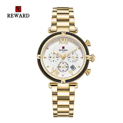 reward watch 63084 women watches luxury Fashion Calendar Steel Band Waterproof Quartz ladies gold watches relogio