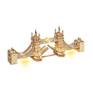 Robotime Rolife DIY Toys TG412 <span class=keywords><strong>Tower</strong></span> <span class=keywords><strong>Bridge</strong></span> avec lumières <span class=keywords><strong>3D</strong></span> Puzzles en bois pour livraison directe - Product Image 1