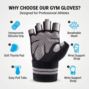 Guantes de Gimnasio Transpirables COFIT al por Mayor, Guantes Ligeros para Fitness, Levantamiento de Pesas, Ciclismo, Ejercicio y Remo - Product Image 2