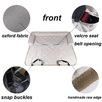YangyangPet Protection de siège arrière de voiture en tissu Oxford de luxe à motif uni toutes saisons, accessoire de lit de voyage antidérapant pour animaux de compagnie