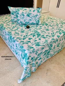 Parure de lit Rangbirangi 100% coton 110x110, imprimé feuillage, drap et taie d'oreiller respirants, qualité A, 400TC, style pastoral - Product Image 5
