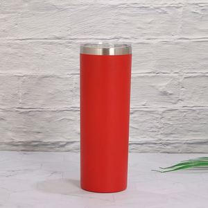 Gobelet isotherme blanc de 20 oz, fin et droit, en acier inoxydable vierge pour sublimation, avec couvercle et paille métallique - Product Image 6