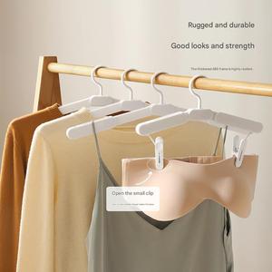 Travel Foldable Hanger Portable Non Thick Clothes Hanger with Windproof <b>Clips</b> Space Saving Laundry Pants Hanger - Product Image 5