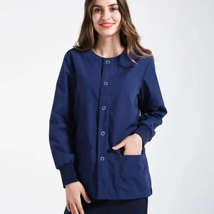 Nouvelle tenue médicale unisexe 2026 en tissu peigné avec poches, uniforme d'hôpital extensible OEM pour médecins, vente en gros - Product Image 1