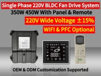 Contrôleur de ventilateur BLDC monophasé 220V 350W 450W avec panneau tactile et télécommande, carte de commande de moteur BLDC, contrôleur de moteur BLDC