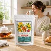 Teh Herbal Evening Primrose, Teh Bunga Campuran, Kemasan Kotak 20 Sachet, Herbal Alami, Suplemen Diet