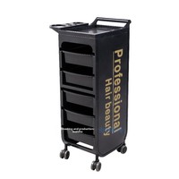 Chariot de rangement commercial multifonctionnel en acier inoxydable durable à 4 roues réglables pour salon de coiffure moderne, livraison gratuite