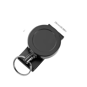 Portachiavi retrattile in metallo nero Buraq portachiavi in filo d'acciaio multiutensile moschettone portachiavi per sport all'aria aperta zaino da viaggio accessori - Product Image 2