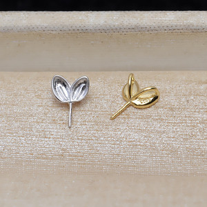 Colgante de Plata S925 con Forma de Brota de Frijol para Mujer, Accesorios para Joyería DIY con Perlas, Bandeja Vacía Semiterminada 8-12, Colgante de Cabeza JG5139 - Product Image 2