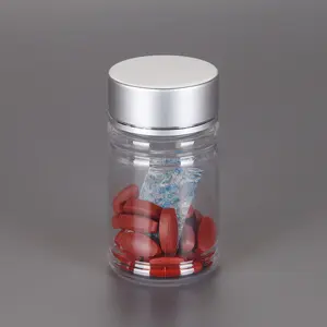 mini travel size plastic tube bottle, empty straight round 60 ml pharmaceutical pill bottle with screw cap