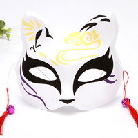 Masques de renard demi-visage Cosplay masques chat Animal Costume mascarade fête accessoires pour Cosplay Costume mascarade