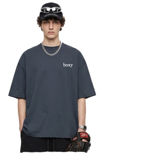 T-shirt formel d'été pour homme, personnalisable, coupe ample et carrée, couleur unie, 240 g/m², en coton tricoté écologique + Sorona - Product Image 1