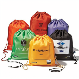 High Quality Custom Nylon Drawstring Backpack Waterproof Logo Promotional Gym Bag for Fitness Sports Gear