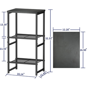 Soporte <span class=keywords><strong>para</strong></span> Impresora JH-Mech, Estante de 3 Niveles <span class=keywords><strong>para</strong></span> Impresora y Fax, Soporte de Almacenamiento <span class=keywords><strong>para</strong></span> Impresora de Acero al Carbono Negro - Product Image 2