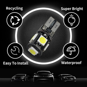 Ampoules LED T10 Canbus 5 SMD 5050 Blanc Bleu <span class=keywords><strong>Rouge</strong></span> W5W 194 168 sans erreur, 12V DC, avec décodeur pour feux de position <span class=keywords><strong>et</strong></span> clignotants - Product Image 5