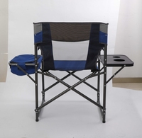 Chaise de camping pliante compacte OEM avec cadre en acier, table et glacière intégrées pour adulte