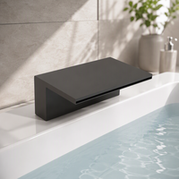 Robinet de baignoire HONGDEC noir mat à double poignée avec bec large et plat pour la décoration hôtelière