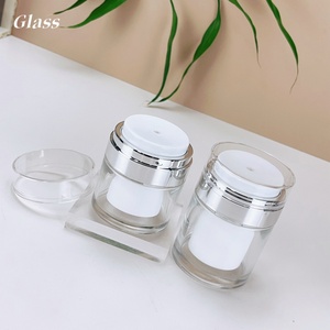 30ml 50ml Refillable Glass Cream Jar Vacuum Bottle Travel Size <b>Empty</b> Container Cream and Lotion Airless Pump Jar - Product Image 3