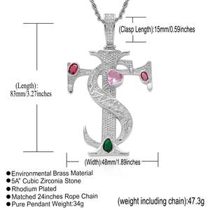 <span class=keywords><strong>Asen</strong></span> Ai Zhiheng จี้ไม้กางเขนแบบเดียวกันสร้อยคอเพทายสไตล์ฮิปฮอปโซ่ทองเหลืองชุบทองสำหรับวันครบรอบ - Product Image 4