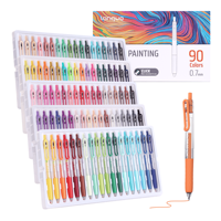 Marqueurs de peinture acrylique rétractables en bois, 90 couleurs, prêts à être expédiés, type poussoir, pour journalisation, qualité artiste, stylos de dessin, stock en gros