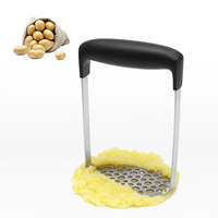 Écraseur à pommes de terre manuel en acier inoxydable 430 avec poignée confortable en PP, compatible lave-vaisselle, réutilisable, outil de cuisine portable
